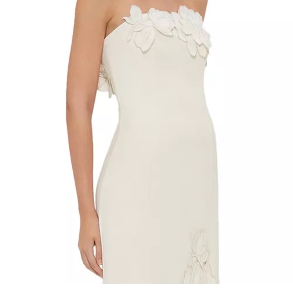 Elegant White Floral Midi Dress - Picture 2 of 4